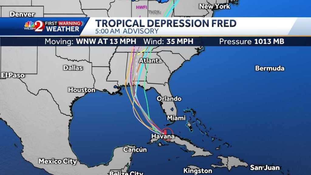Unikátní tropická deprese se blíží na Floridu a přináší silný déšť