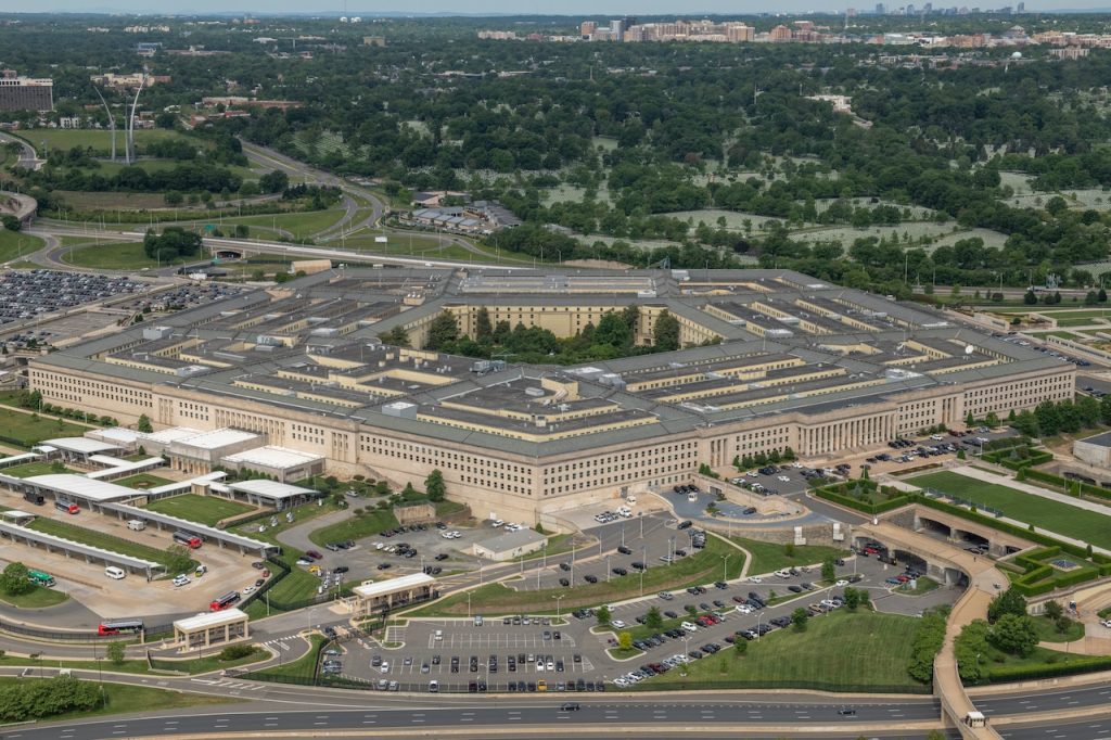 An aerial view of the Pentagon.